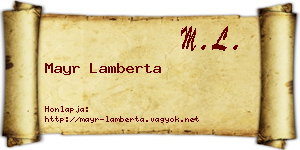 Mayr Lamberta névjegykártya